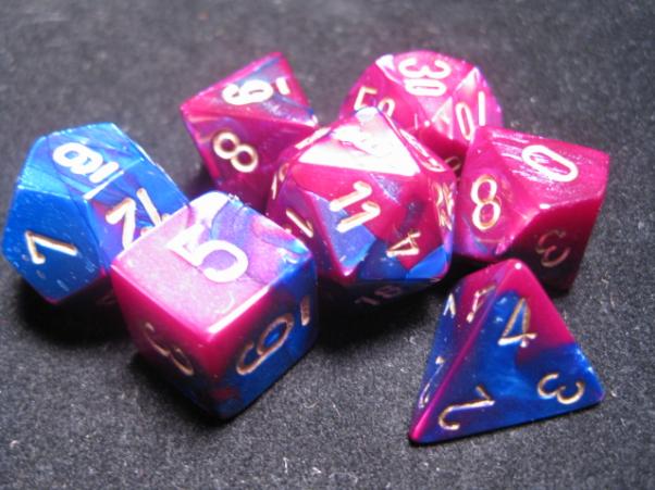 RPG Dice Sets Blue-Purple/Gold Gemini Polyhedral 7-Die Set