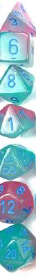 Gemini Polyhedral Gel Green-Pink/blue Luminary 7-Die Set