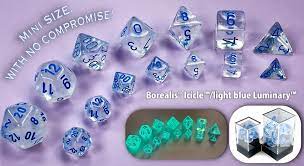 Chessex — Borealis Mini-Polyhedral Icicle/Light Blue Luminary 7-Die Set